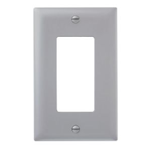 PASS AND SEYMOUR TP26-GRY Wall Plate, 1 Gang, Thermoplastic, Gray | CH4LQF
