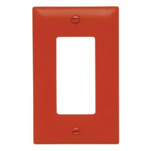 PASS AND SEYMOUR TP26-OR Wall Plate, 1 Gang, Thermoplastic, Orange | CH4LQH
