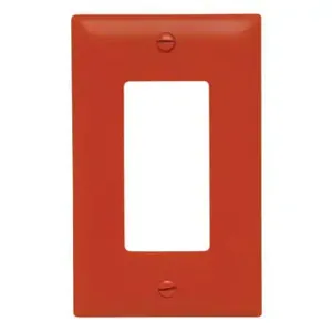 PASS AND SEYMOUR TP26-OR Wall Plate, 1 Gang, Thermoplastic, Orange | CH4LQH