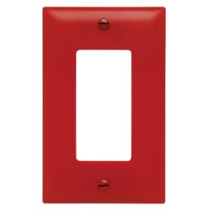 PASS AND SEYMOUR TP26-RED Wall Plate, 1 Gang, Thermoplastic, Red | CH4LQJ
