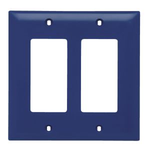 PASS AND SEYMOUR TP262-BL Wandplatte, 2 Gang, Thermoplast, Blau | CH4LQL