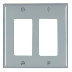 PASS AND SEYMOUR TP262-GRY Wall Plate, 2 Gang, Thermoplastic, Gray | CH4LQN