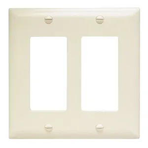 PASS AND SEYMOUR TP262-LA Wall Plate, 2 Gang, Thermoplastic, Light Almond | CH4LQQ