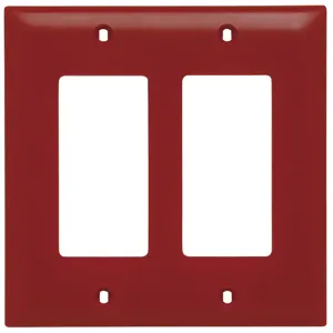 PASS AND SEYMOUR TP262-RED Wall Plate, 2 Gang, Thermoplastic, Red | CH4LQT