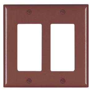 PASS AND SEYMOUR TP262 Wall Plate, 2 Gang, Thermoplastic, Brown | CH4LQM
