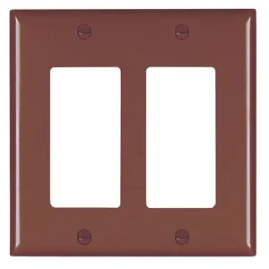 PASS AND SEYMOUR TP262 Wall Plate, 2 Gang, Thermoplastic, Brown | CH4LQM