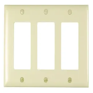 PASS AND SEYMOUR TP263-LA Decorator Opening Wall Plate, 3 Gang, Light Almond | CH4CNC