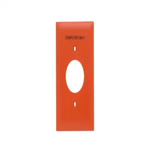 PASS AND SEYMOUR TP7-CO Single Receptacle Wall Plate, Computer Only, 1 Gang, Orange | CH4GKP