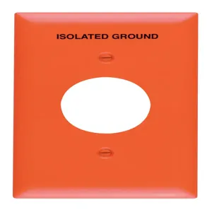 PASS AND SEYMOUR TP7-IG Single Receptacle Wall Plate, Isolated Ground, 1 Gang, Orange | CH4GLF