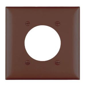PASS AND SEYMOUR TP703 Wall Plate Receptacle Opening, 2 Gang, Brown | CH4HRD