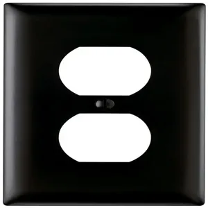 PASS AND SEYMOUR TP8-BK Wall Plate, Duplex Receptacle Opening, 1 Gang, Black | CH4CUT