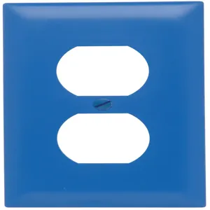 PASS AND SEYMOUR TP8-BL Wall Plate, Duplex Receptacle Opening, 1 Gang, Blue | CH4CUU