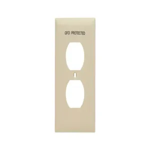 PASS AND SEYMOUR TP8-GFI Pad Printed Wall Plate, One Gang Duplex Receptacle, GFCI Protected, Ivory | CH4GLB