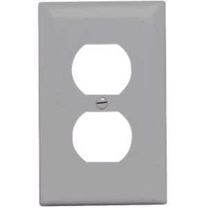 PASS AND SEYMOUR TP8-GRY Wall Plate, Duplex Receptacle Opening, 1 Gang, Gray | CH4CVC