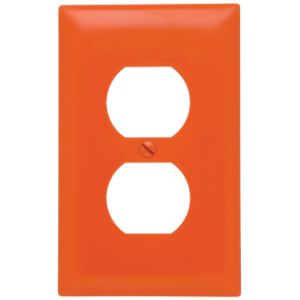 PASS AND SEYMOUR TP8-OR Wall Plate, Duplex Receptacle Opening, 1 Gang, Orange | CH4CVR