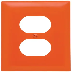 PASS AND SEYMOUR TP8-OR Wall Plate, Duplex Receptacle Opening, 1 Gang, Orange | CH4CVR