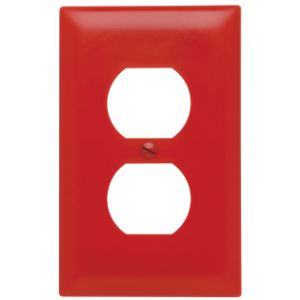 PASS AND SEYMOUR TP8-RED Wandplatte, Duplex-Steckdosenöffnung, 1 Gang, Rot | CH4CVU