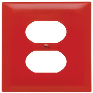 PASS AND SEYMOUR TP8-RED Wall Plate, Duplex Receptacle Opening, 1 Gang, Red | CH4CVU