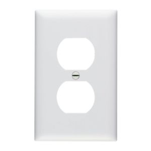 PASS AND SEYMOUR TP8-W Wall Plate, Duplex Receptacle Opening, 1 Gang, White | CH4CVV