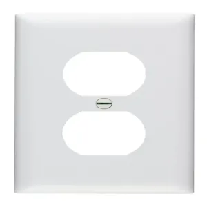 PASS AND SEYMOUR TP8-W Wall Plate, Duplex Receptacle Opening, 1 Gang, White | CH4CVV