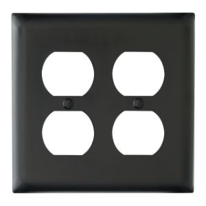 PASS AND SEYMOUR TP82-BK Wandplatte, Duplex-Steckdosenöffnung, 2-fach, schwarz | CH4CWM
