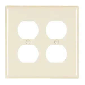 PASS AND SEYMOUR TP82-LA Wall Plate, Duplex Receptacle Opening, 2 Gang, Light Almond | CH4CXF