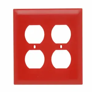 PASS AND SEYMOUR TP82-RED Wall Plate, Duplex Receptacle Opening, 2 Gang, Red | CH4CXL