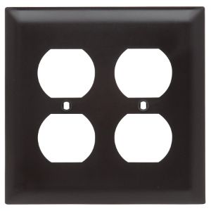 PASS AND SEYMOUR TP82 Wall Plate, Duplex Receptacle Opening, 2 Gang, Brown | CH4CWP