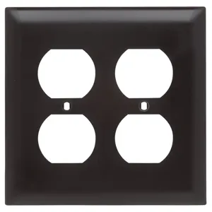 PASS AND SEYMOUR TP82 Wall Plate, Duplex Receptacle Opening, 2 Gang, Brown | CH4CWP