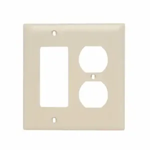 PASS AND SEYMOUR TP826-I Combination Opening Wall Plate, 1 Duplex Receptacle And 1 Decorator, 2 Gang | CH4BQC