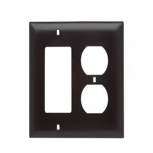 PASS AND SEYMOUR TP826-RED Combination Opening Wall Plate, 1 Duplex Receptacle And 1 Decorator, 2 Gang | CH4BQL