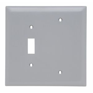 PASS AND SEYMOUR TPJ113-GRY Kombinations-Wandplatte mit Öffnung, 1 Kippschalter und 1 Blindschalter, 2-fach | CH4BRW