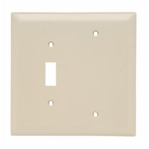 PASS AND SEYMOUR TPJ113-I Combination Opening Wall Plate, 1 Toggle Switch And 1 Blank, 2 Gang | CH4BTA