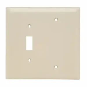 PASS AND SEYMOUR TPJ113-I Combination Opening Wall Plate, 1 Toggle Switch And 1 Blank, 2 Gang | CH4BTA