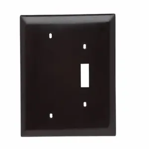 PASS AND SEYMOUR TPJ113 Combination Opening Wall Plate, 1 Toggle Switch And 1 Blank, 2 Gang | CH4BRT