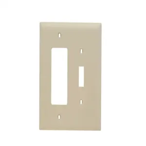 PASS AND SEYMOUR TPJ126-I Combination Opening Wall Plate, 1 Toggle Switch And 1 Decorator, 2 Gang | CH4BTV