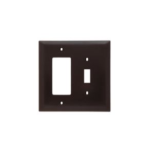 PASS AND SEYMOUR TPJ126 Kombinations-Wandplatte mit Öffnung, 1 Kippschalter und 1 Dekorator, 2-fach | CH4BTP