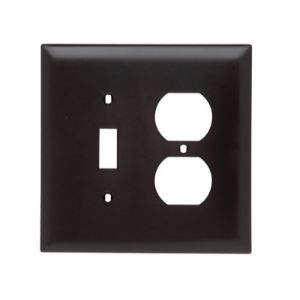 PASS AND SEYMOUR TPJ18 Kombinations-Wandplatte mit Öffnung, 1 Kippschalter und 1 Duplex-Steckdose, 2-fach | CH4BUM