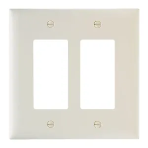 PASS AND SEYMOUR TPJ262-LA Decorator Opening Wall Plate, 2 Gang, Light Almond | CH4CPH