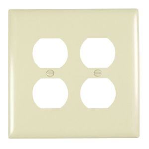 PASS AND SEYMOUR TPJ82-GRY Wall Plate, Duplex Receptacle Opening, 2 Gang, Gray | CH4CWZ