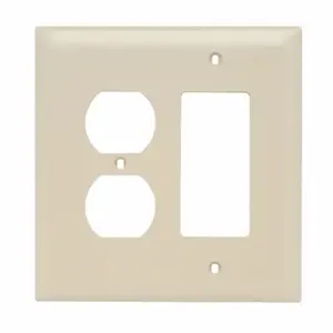 PASS AND SEYMOUR TPJ826-I Combination Opening Wall Plate, 1 Duplex Receptacle And 1 Decorator, 2 Gang | CH4BQF