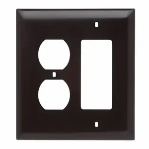 PASS AND SEYMOUR TPJ826 Combination Opening Wall Plate, 1 Duplex Receptacle And 1 Decorator, 2 Gang | CH4BPY