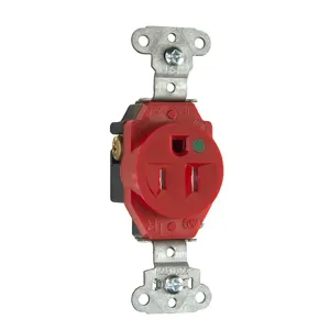 PASS AND SEYMOUR TR-8201RED Single Receptacles Tamper Resistant, Hospital Grade, 15A, 125V, Red | CH4DXW