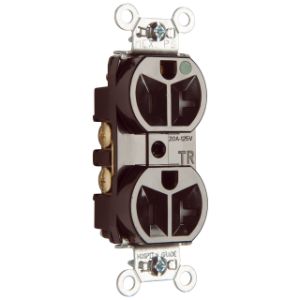 PASS AND SEYMOUR TR-8300H Tamper Resistant Duplex Receptacle, Hospital Grade, 20A, 125V, Brown | CH4EAU