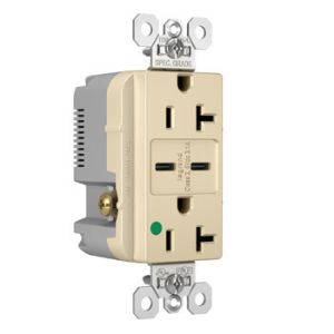 PASS AND SEYMOUR TR20HUSBCCI USB Charger Receptacle, Tamper Resistant, Dual USBC, 20A, 125V, Ivory | CH3ZHE