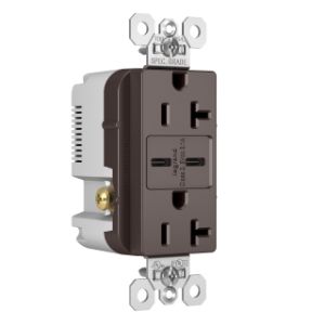 PASS AND SEYMOUR TR20USBCC USB Charger Receptacle, Tamper Resistant, Dual USBC, 20A, 125V, Brown | CH3ZHU