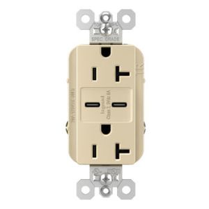 PASS AND SEYMOUR TR20USBCC6I USB Charger Receptacle, Tamper Resistant, Fast Charging, 20A, 125V, Ivory | CH3ZKD
