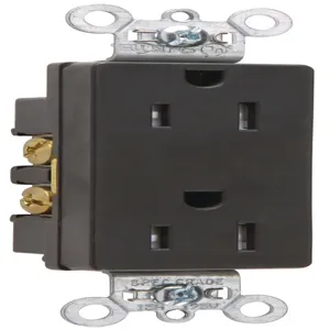 PASS AND SEYMOUR TR26242-BK Duplex Receptacle, 15A, 125V, Tamper Resistant, Black | CH4MNM