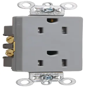 PASS AND SEYMOUR TR26242-GRY Duplex Receptacle, 15A, 125V, Tamper Resistant, Gray | CH4MNN