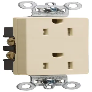 PASS AND SEYMOUR TR26252-I Duplex Receptacle, 15A, 125V, Tamper Resistant, Ivory | CH4MNW